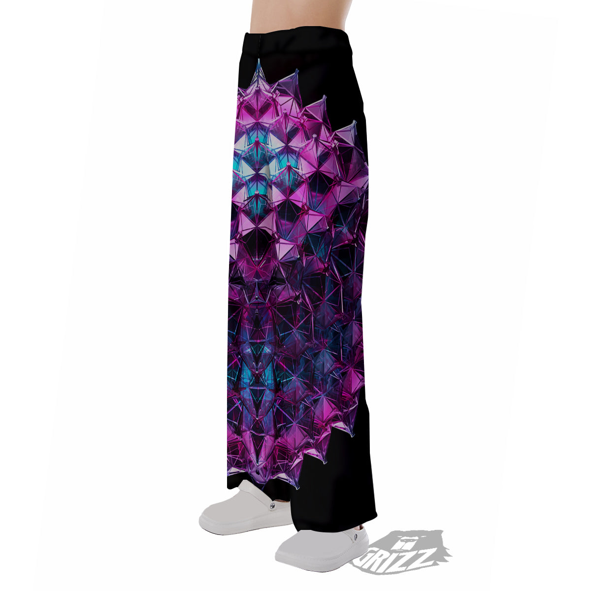 Alien Crystal Diamond Flower Print Pajama Pants-grizzshop