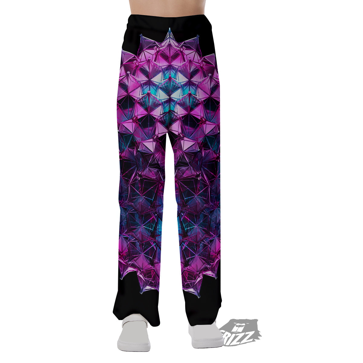 Alien Crystal Diamond Flower Print Pajama Pants-grizzshop
