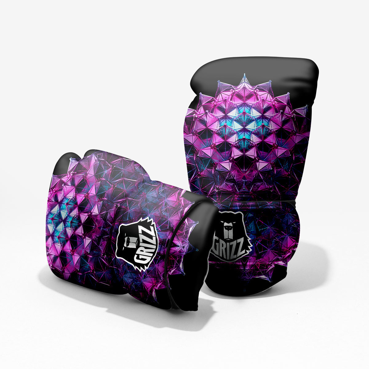 Alien Crystal Diamond Flower Print Pro Boxing Glove