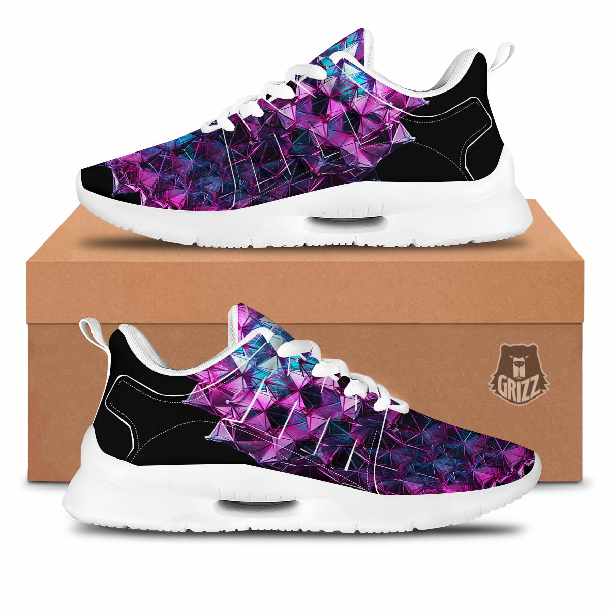 Alien Crystal Diamond Flower Print Tennis Shoes-grizzshop