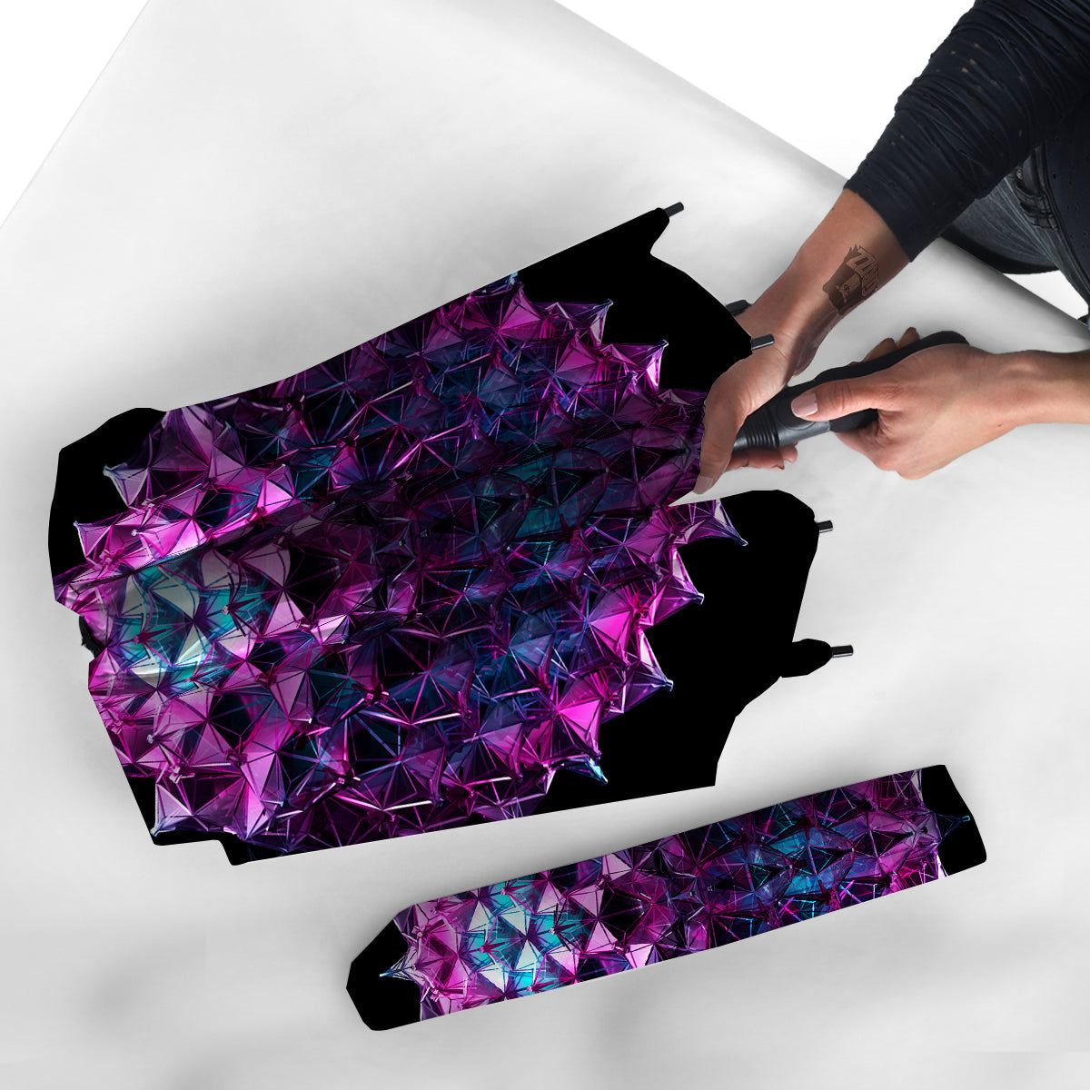Alien Crystal Diamond Flower Print Umbrella-grizzshop