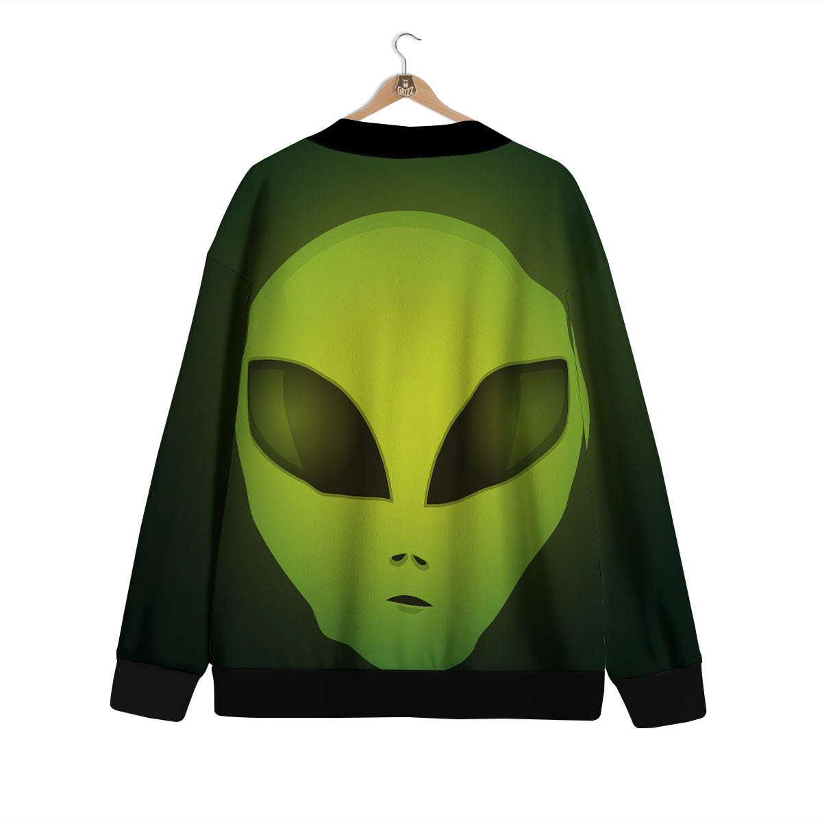Alien Face Green Print Cardigan-grizzshop