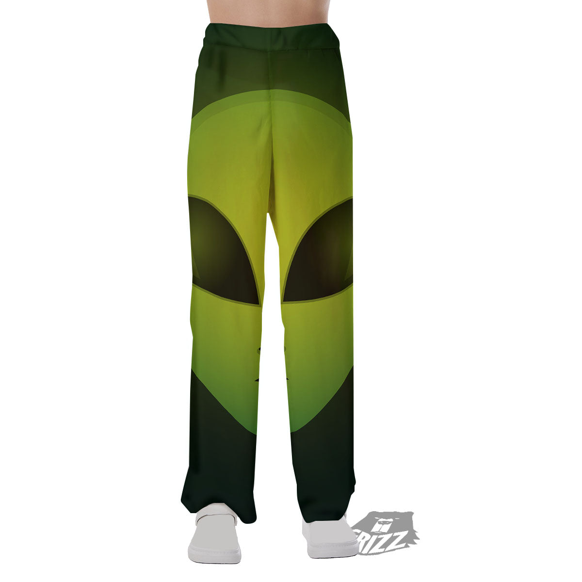 Alien Face Green Print Pajama Pants-grizzshop