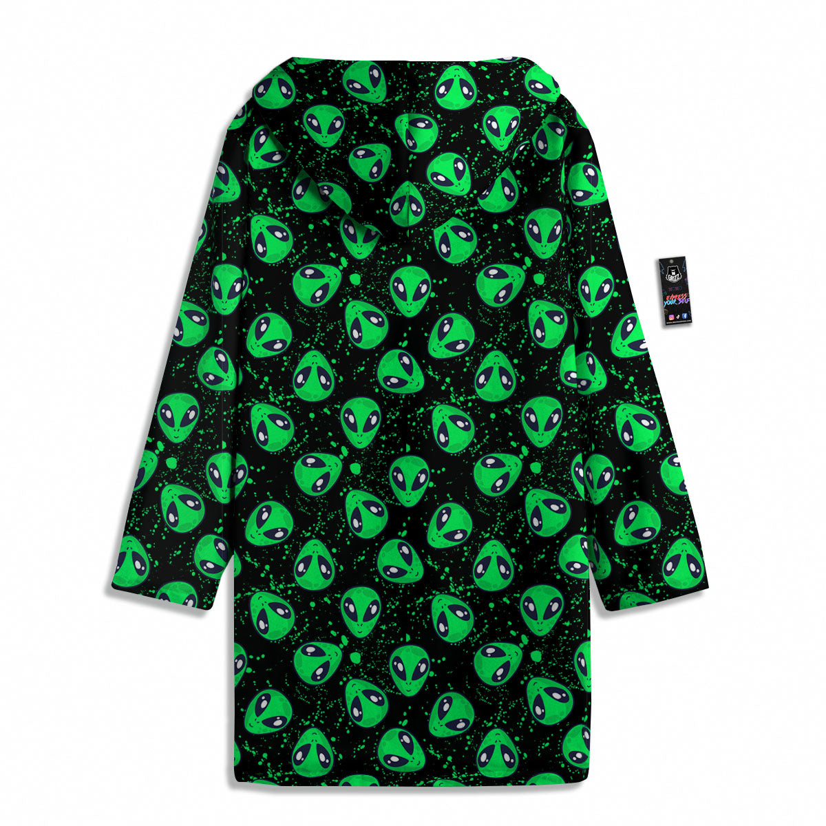 Alien Face Green Print Pattern Men's Windbreaker Jacket-grizzshop