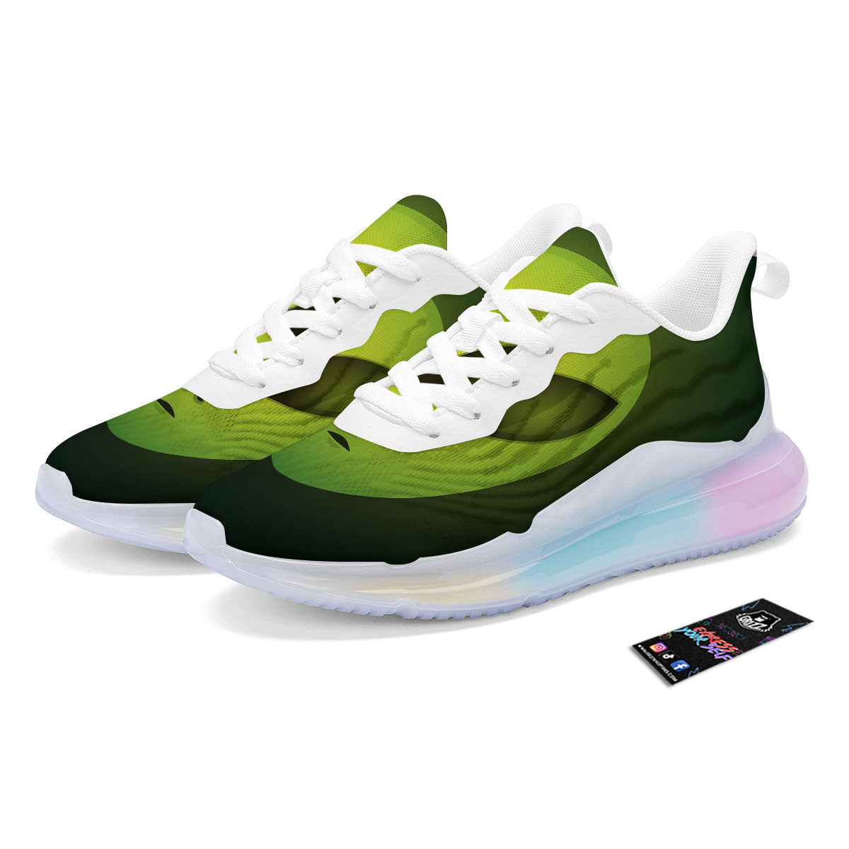 Alien Face Green Print Running Sneakers-grizzshop