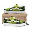 Alien Face Green Print Skate Shoes-grizzshop