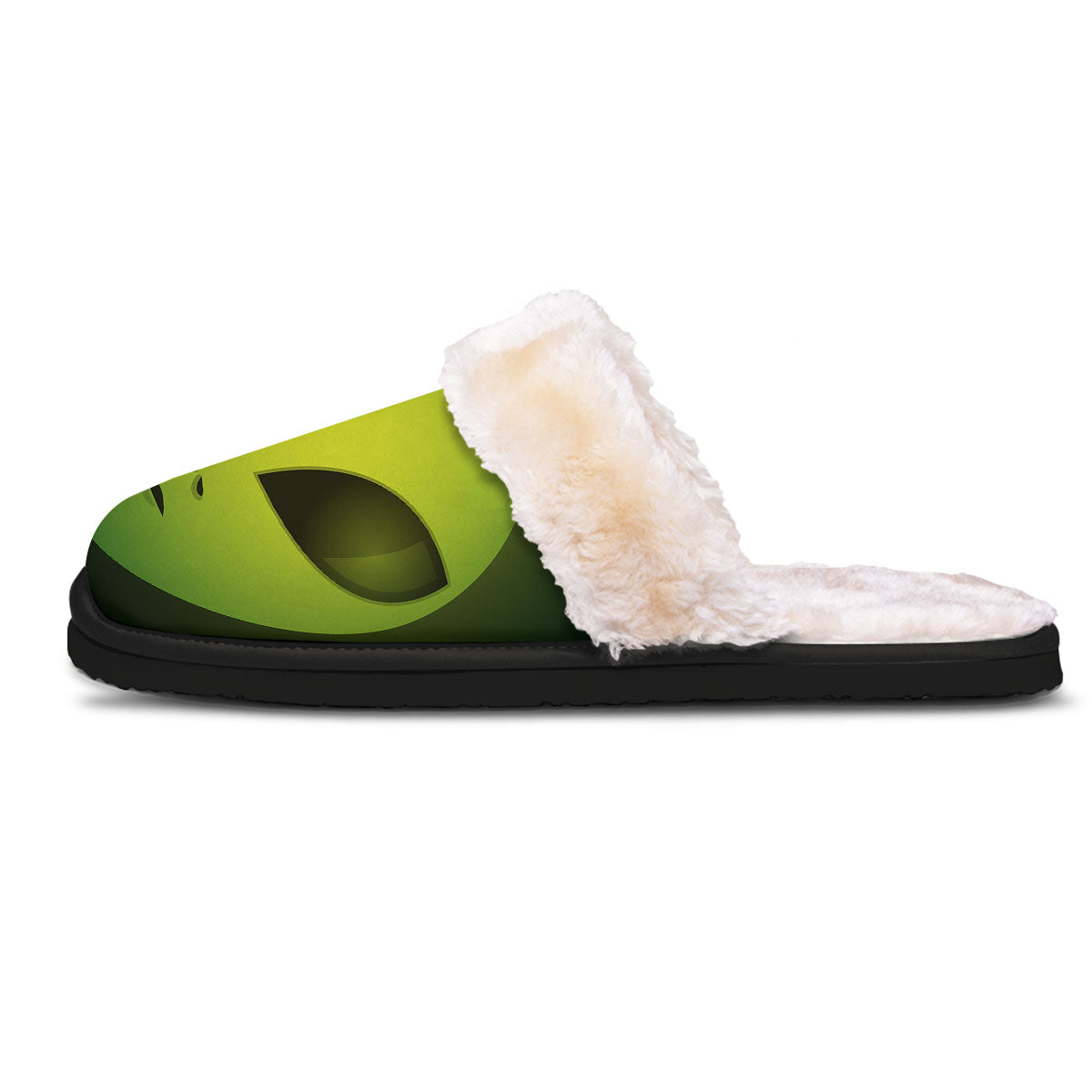 Alien Face Green Print Slippers-grizzshop