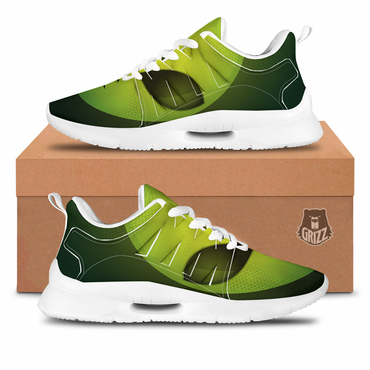 Alien Face Green Print Tennis Shoes-grizzshop