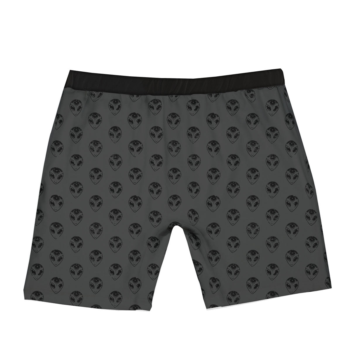 Alien Face Grey Print Pattern Boxer Briefs-grizzshop
