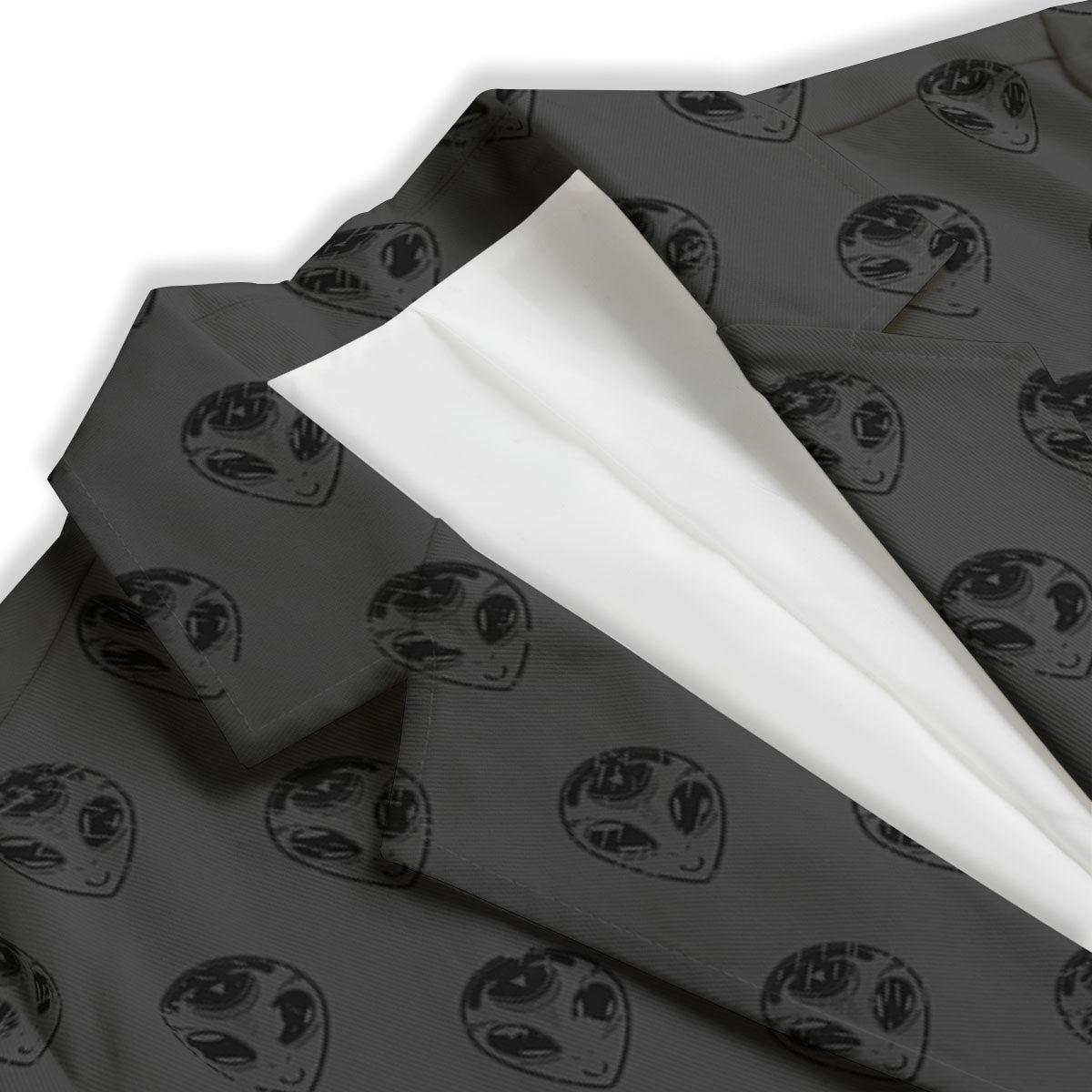 Alien Face Grey Print Pattern Women's Blazer-grizzshop
