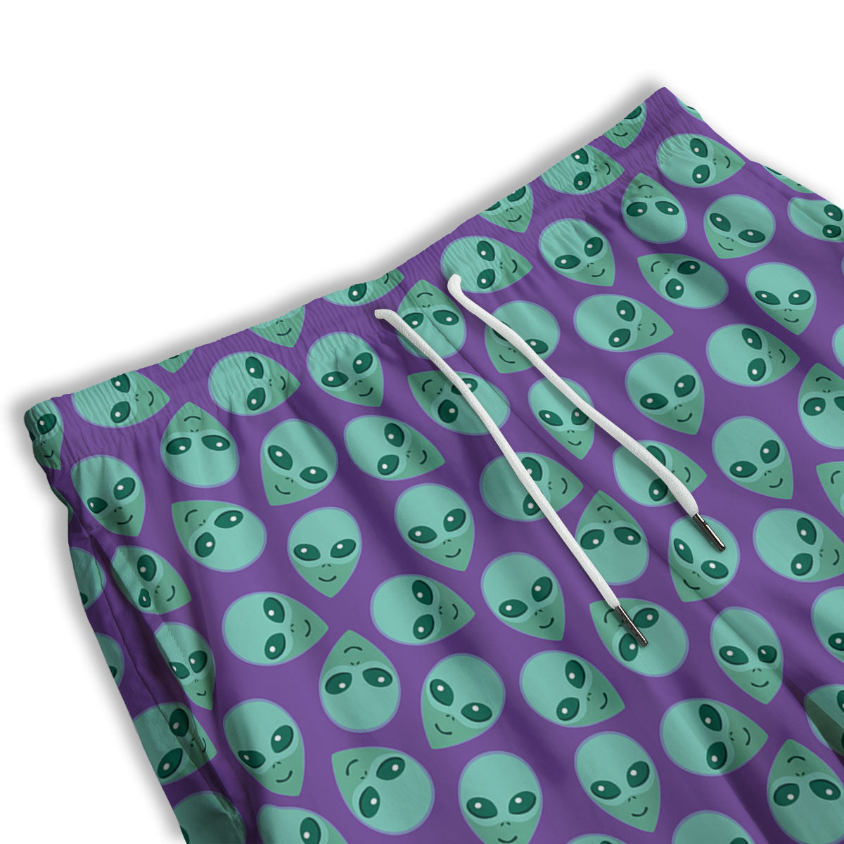 Alien Face Purple Print Pattern Men's Athletic Shorts