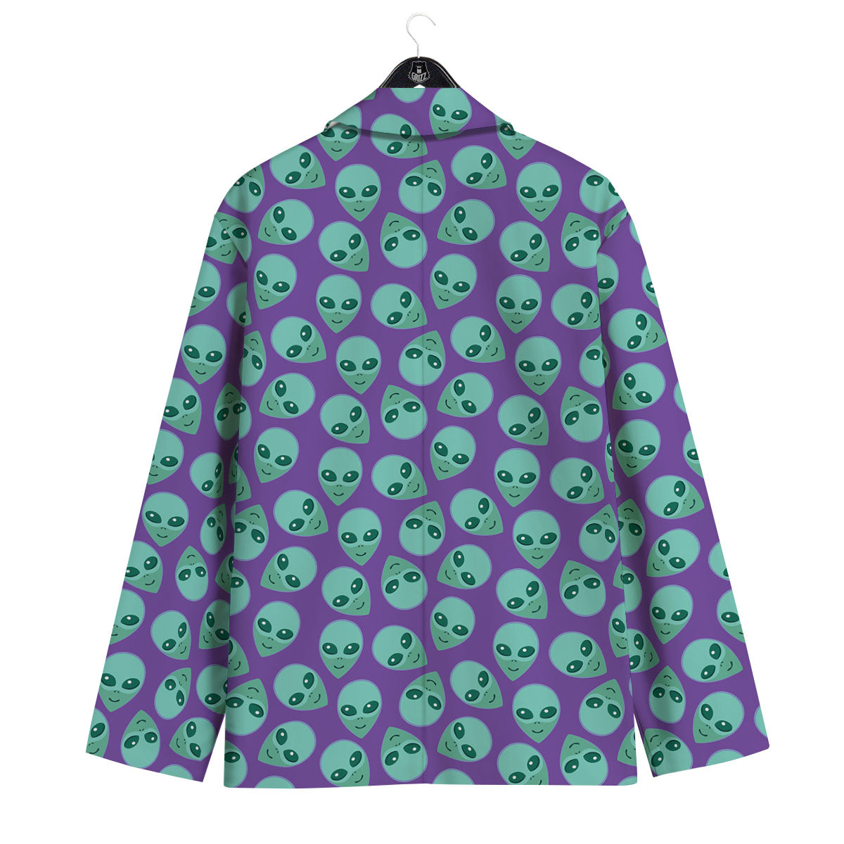 Alien Face Purple Print Pattern Men's Sport Coat-grizzshop