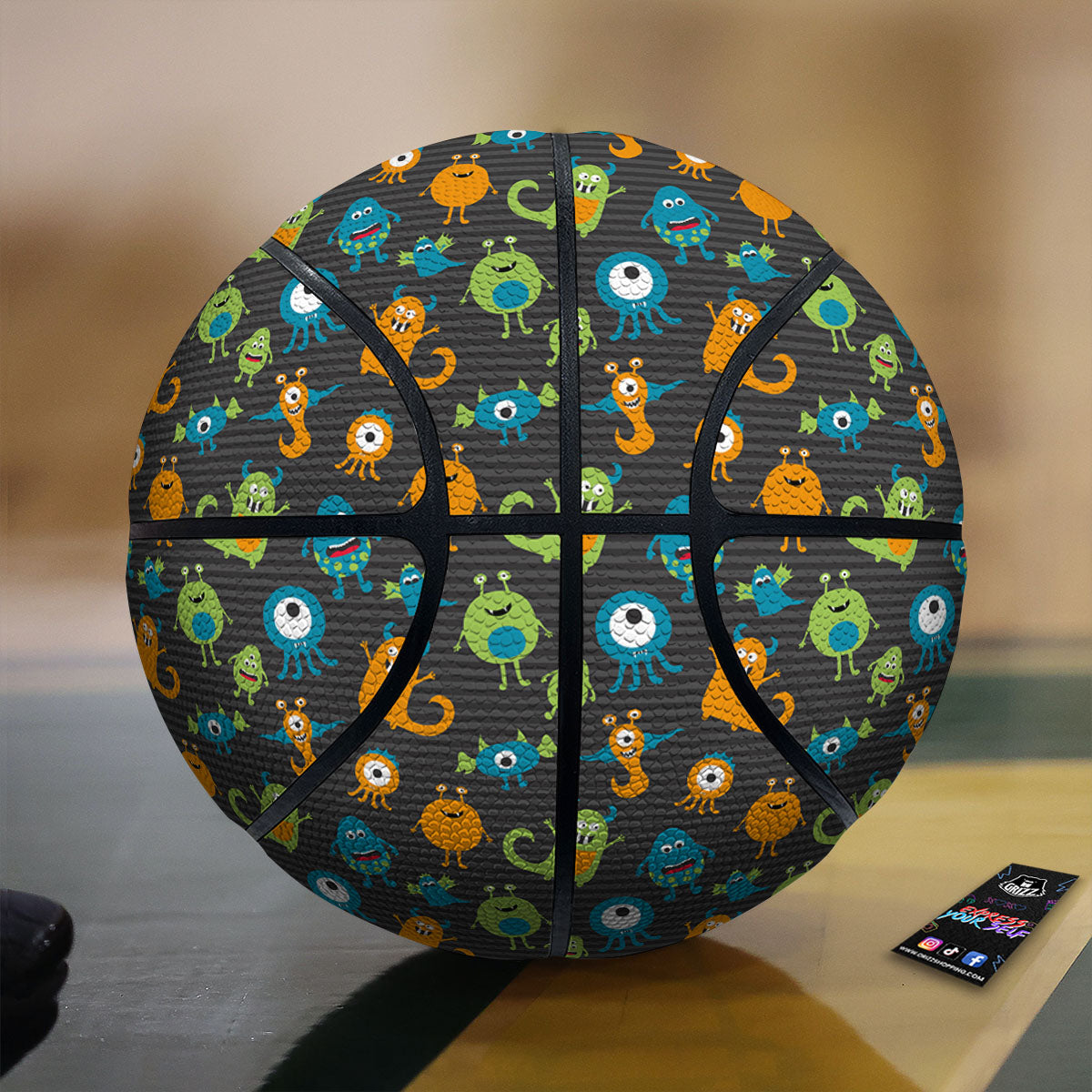 Alien Grey Striped Print Pattern Basketball-grizzshop