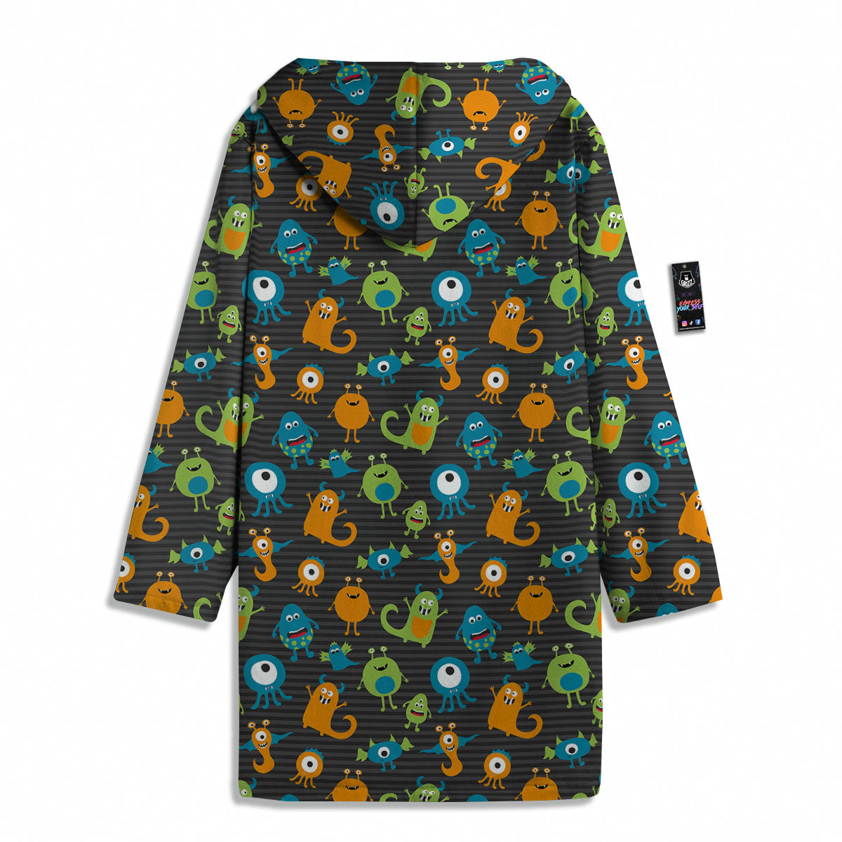Alien Grey Striped Print Pattern Men's Windbreaker Jacket-grizzshop