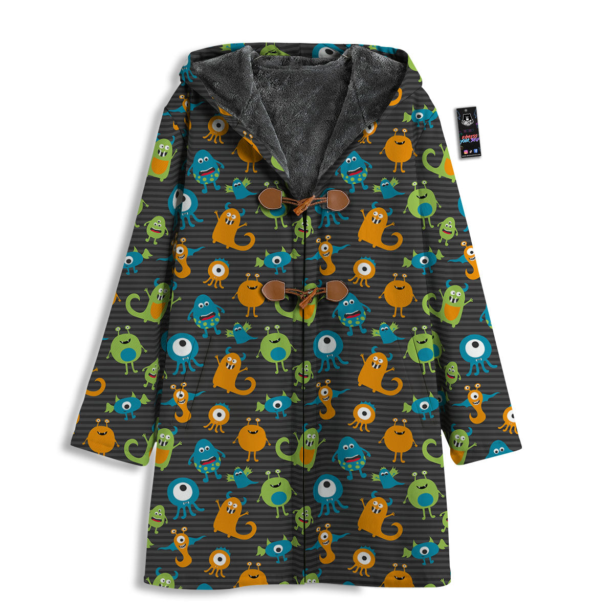 Alien Grey Striped Print Pattern Men's Windbreaker Jacket-grizzshop