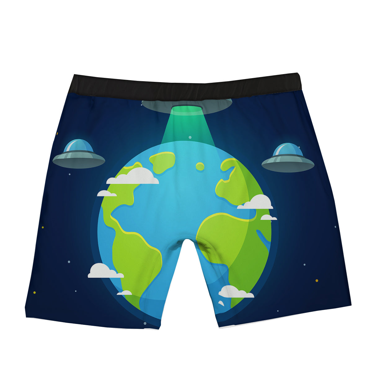 Alien Invasion And Earth Print Boxer Briefs-grizzshop