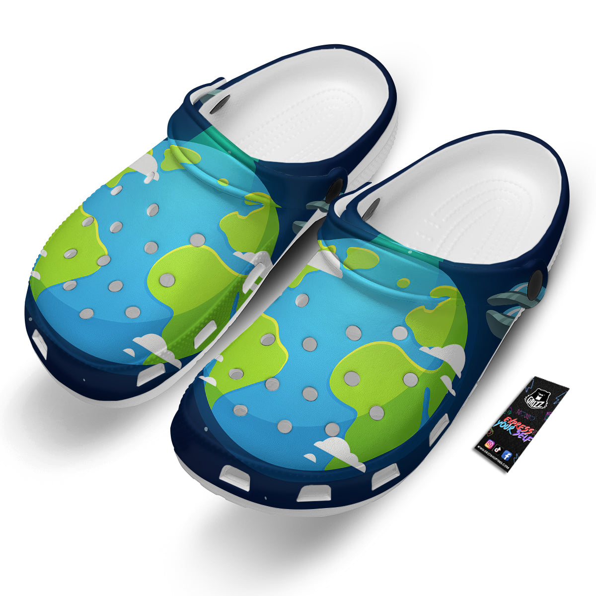 Alien Invasion And Earth Print Clog-grizzshop