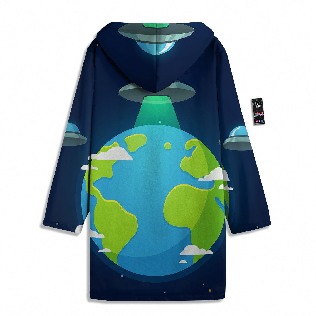 Alien Invasion And Earth Print Men's Windbreaker Jacket-grizzshop