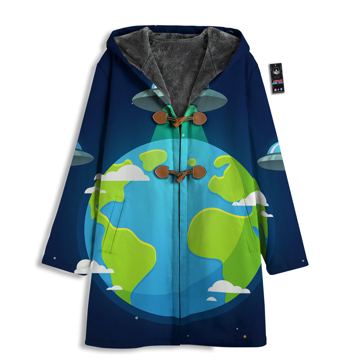 Alien Invasion And Earth Print Men's Windbreaker Jacket-grizzshop