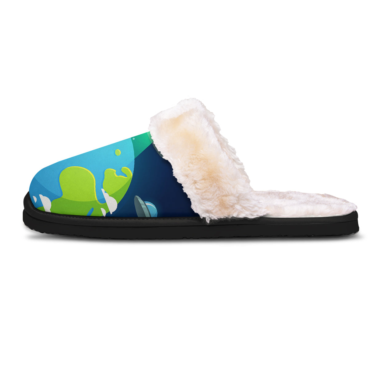 Alien Invasion And Earth Print Slippers-grizzshop