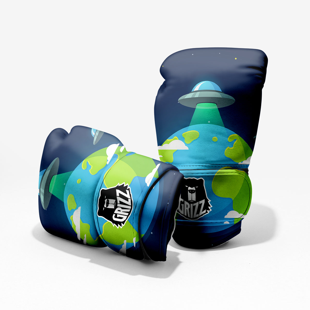 Alien Invasion And Earth Print Pro Boxing Glove