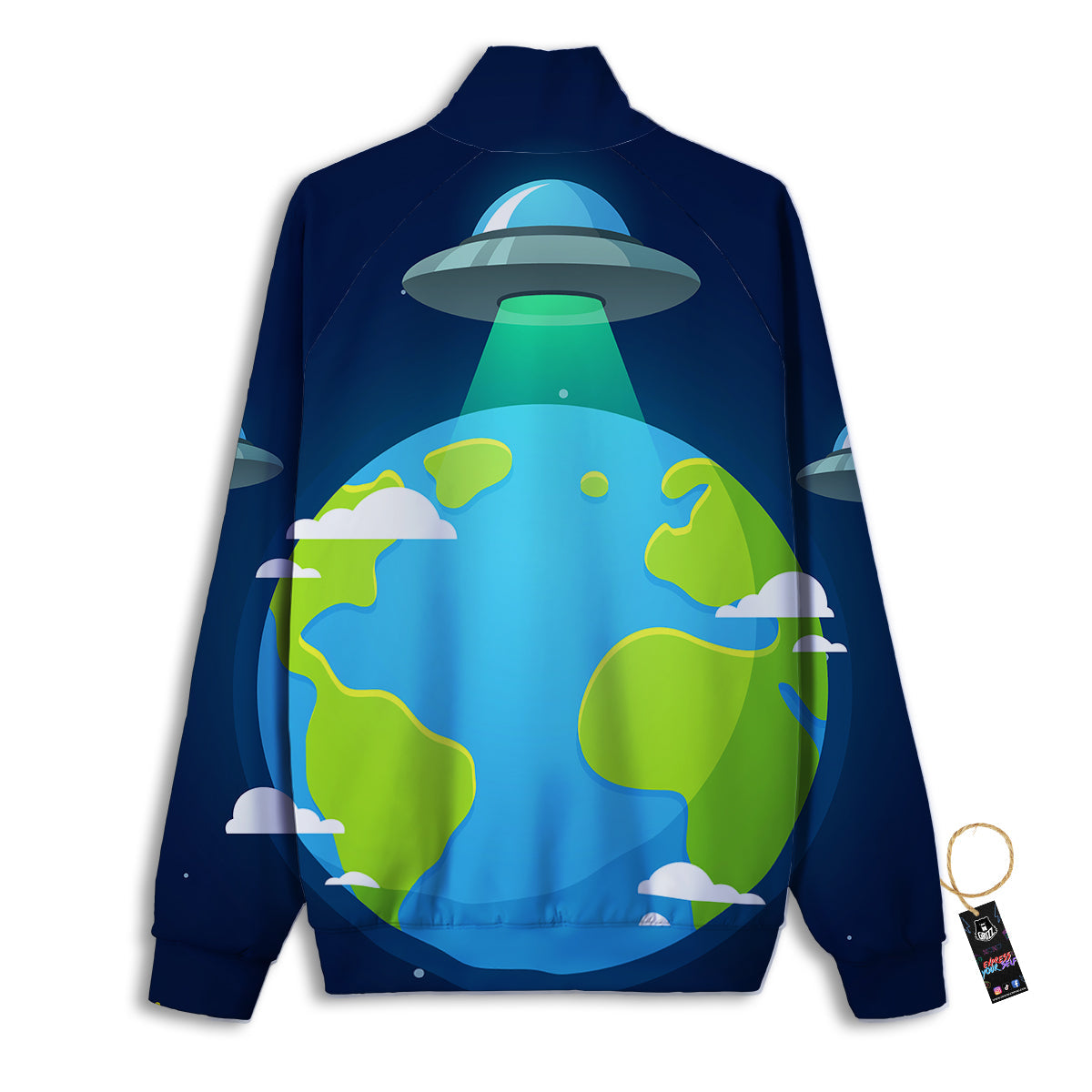 Alien Invasion And Earth Print Track Jacket-grizzshop