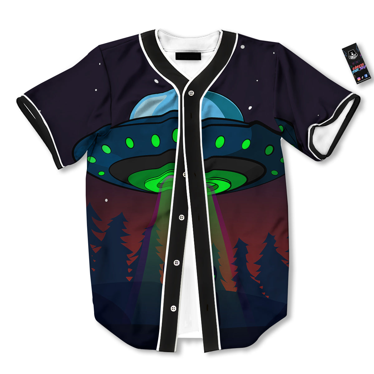 Alien Invasion On Earth Print Baseball Jersey-grizzshop
