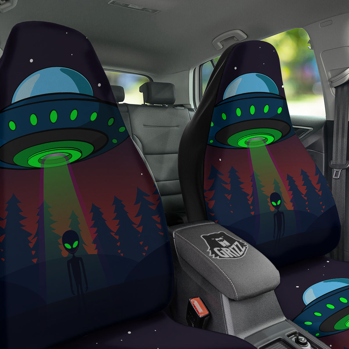 Alien Invasion On Earth Print Car Seat Covers-grizzshop