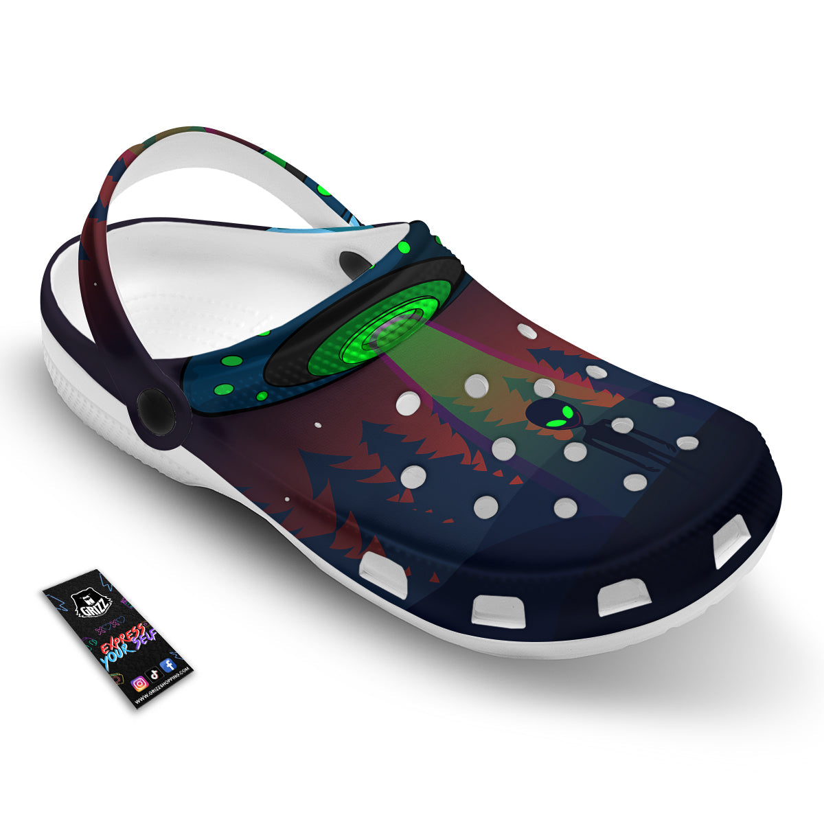 Alien Invasion On Earth Print Clog-grizzshop