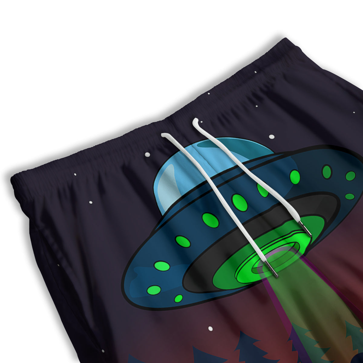 Alien Invasion On Earth Print Men's Athletic Shorts
