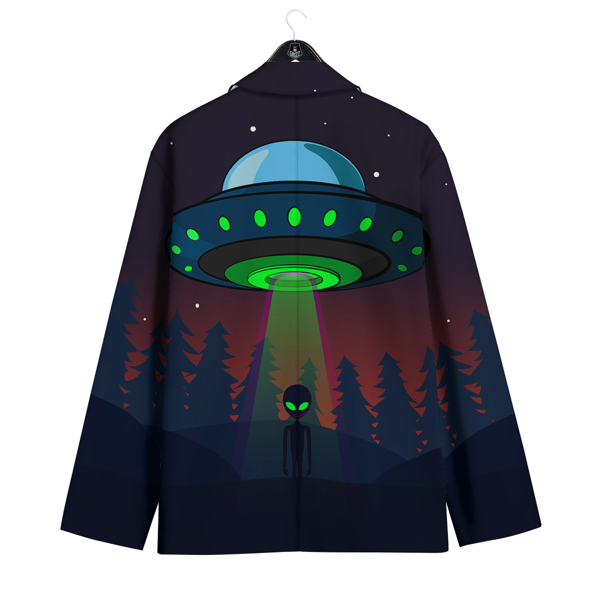 Alien Invasion On Earth Print Men's Sport Coat-grizzshop