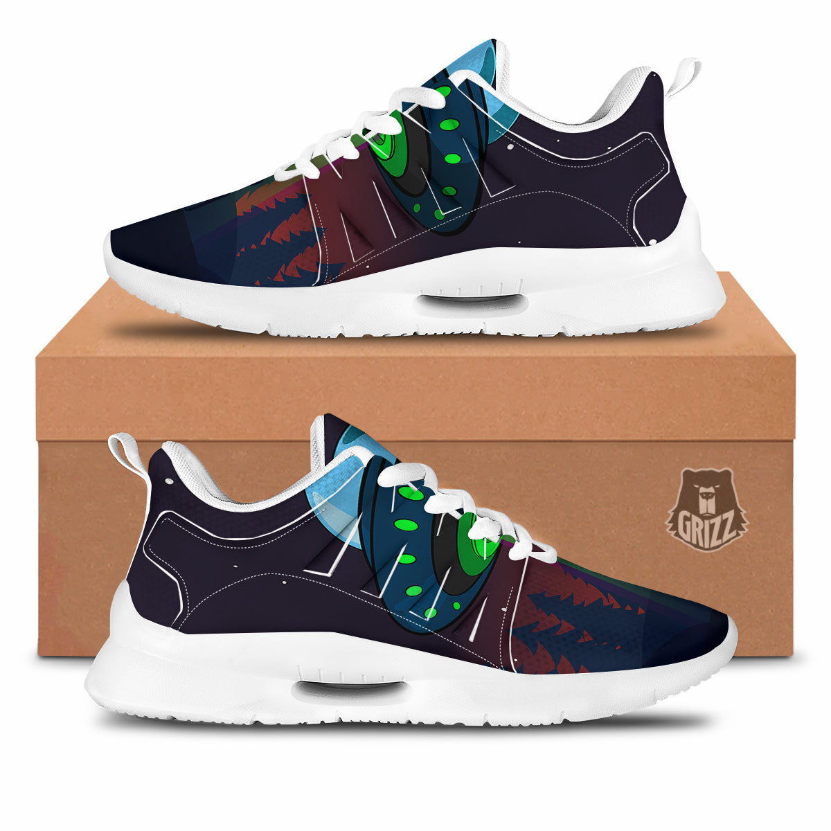 Alien Invasion On Earth Print Tennis Shoes-grizzshop