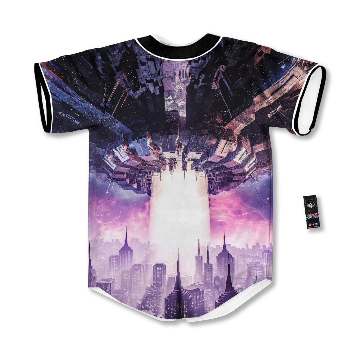Alien Invasion Print Baseball Jersey-grizzshop