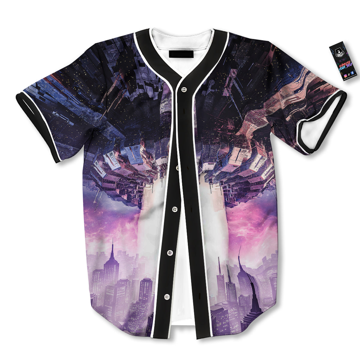 Alien Invasion Print Baseball Jersey-grizzshop