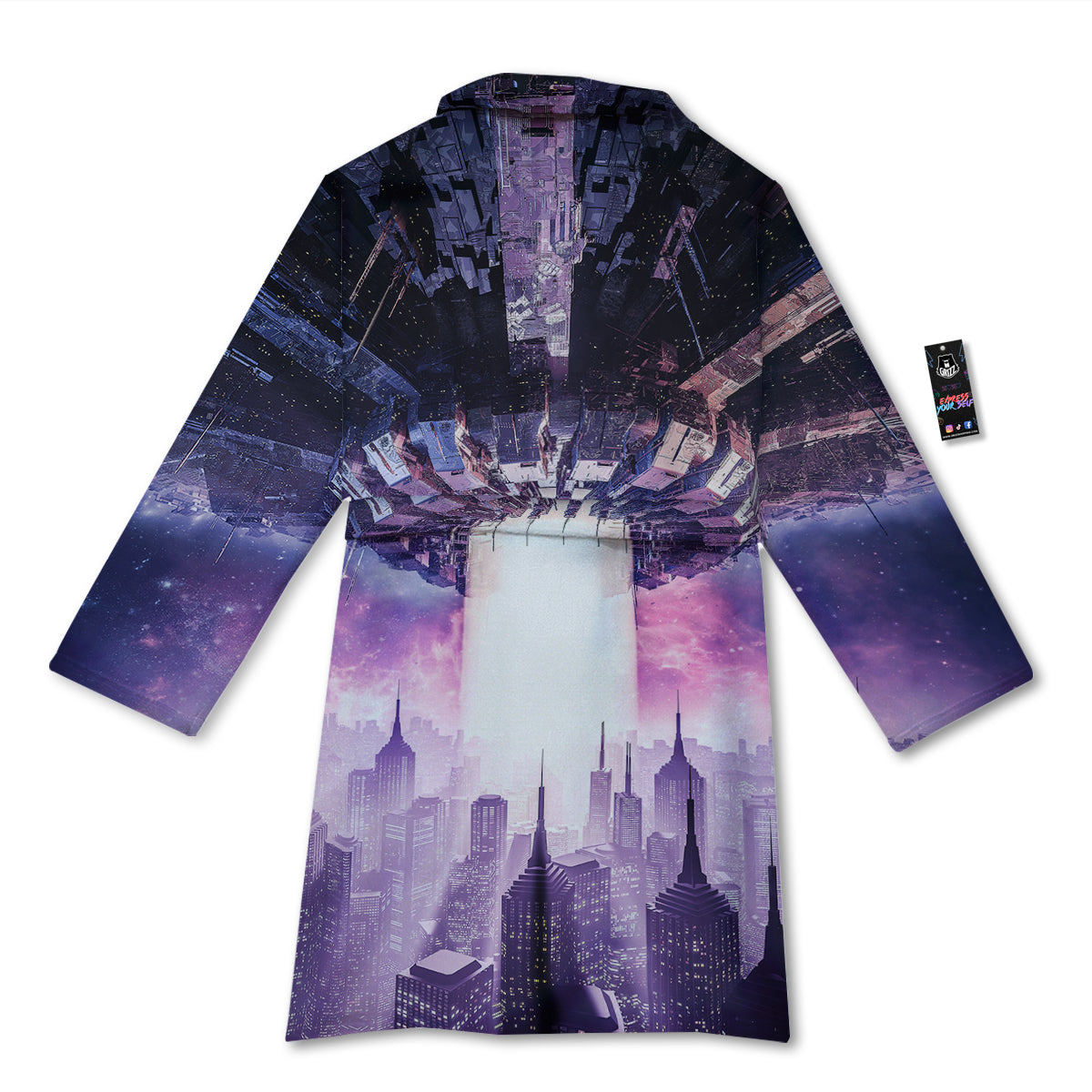 Alien Invasion Print Bathrobe-grizzshop