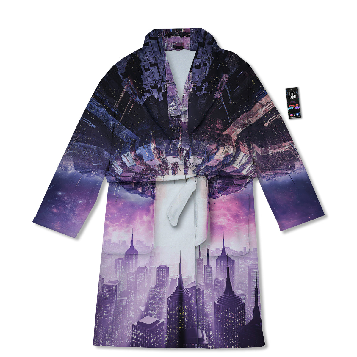Alien Invasion Print Bathrobe-grizzshop