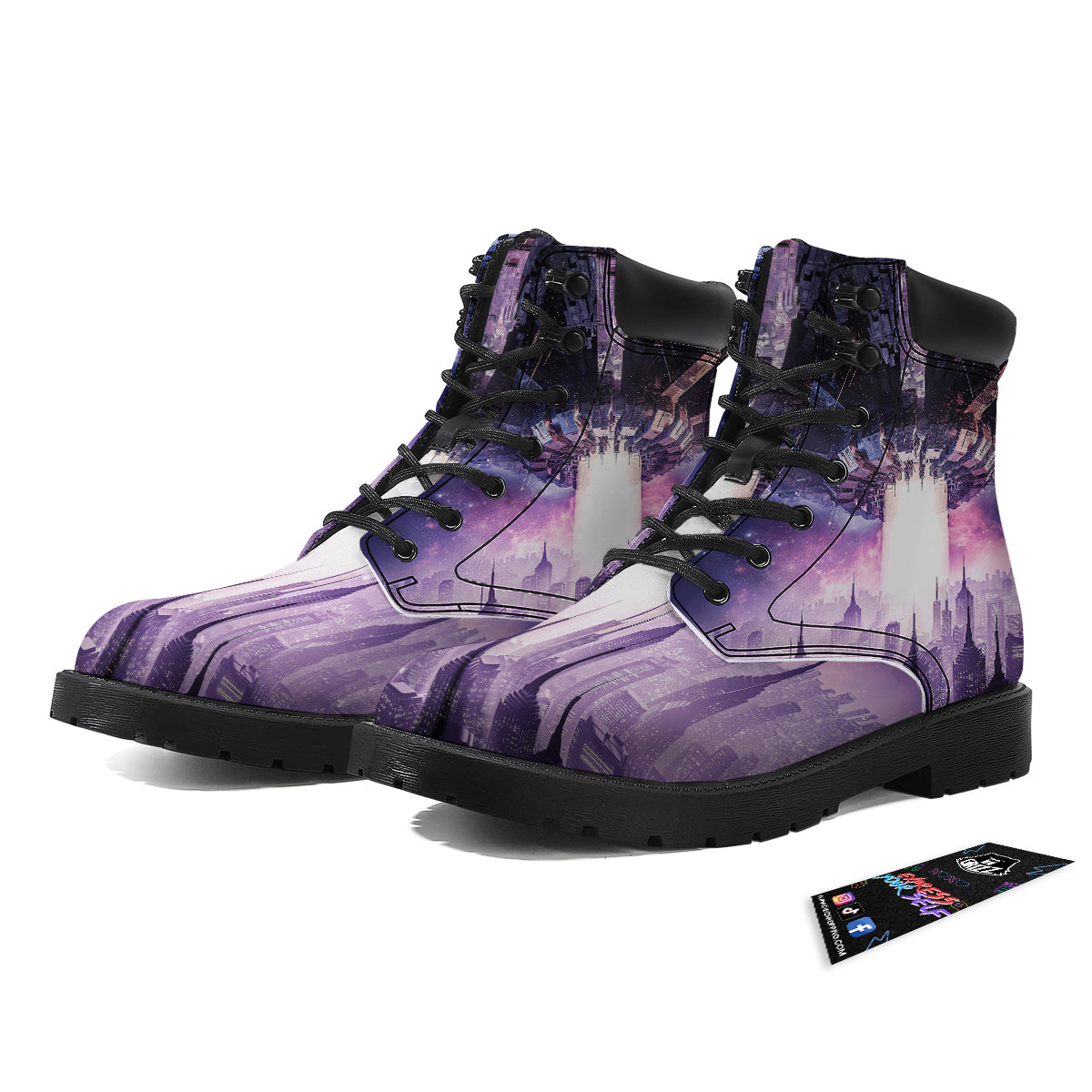 Alien Invasion Print Boots-grizzshop