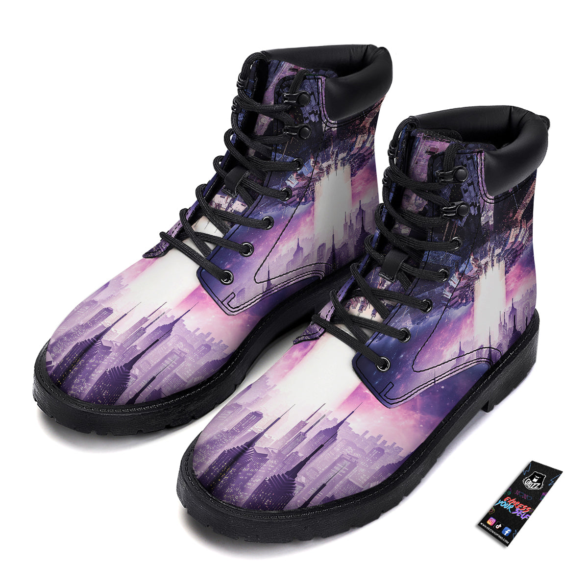 Alien Invasion Print Boots-grizzshop