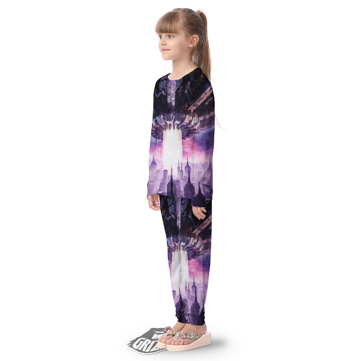 Alien Invasion Print Kid's Pajamas-grizzshop