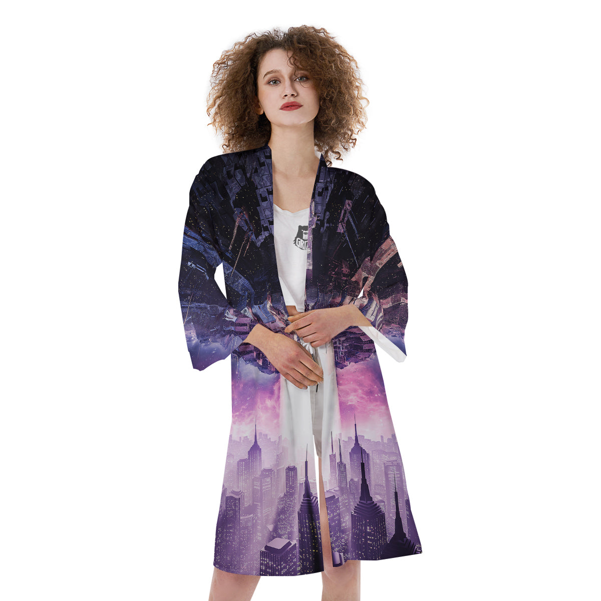 Alien Invasion Print Kimono-grizzshop