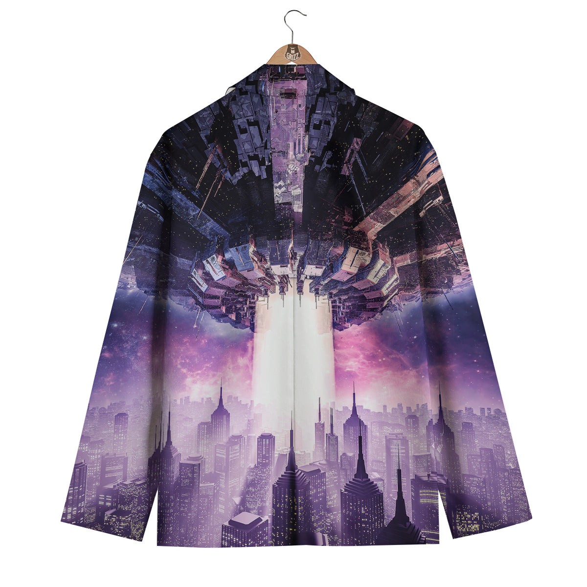 Alien Invasion Print Men's Blazer-grizzshop