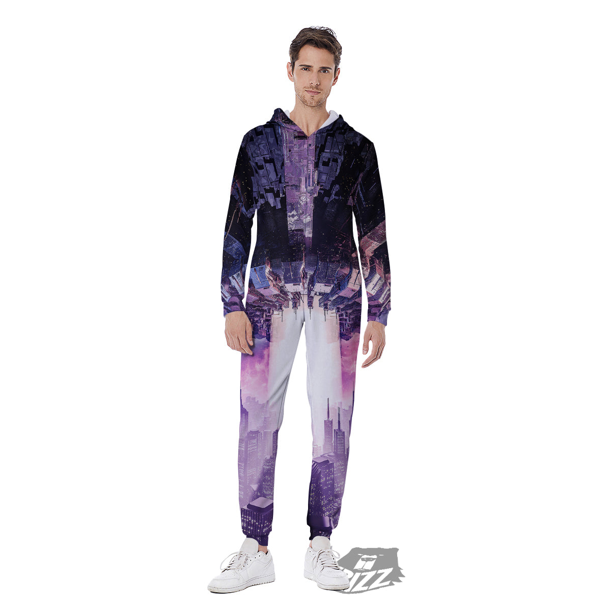 Alien Invasion Print Men's Jumpsuit-grizzshop