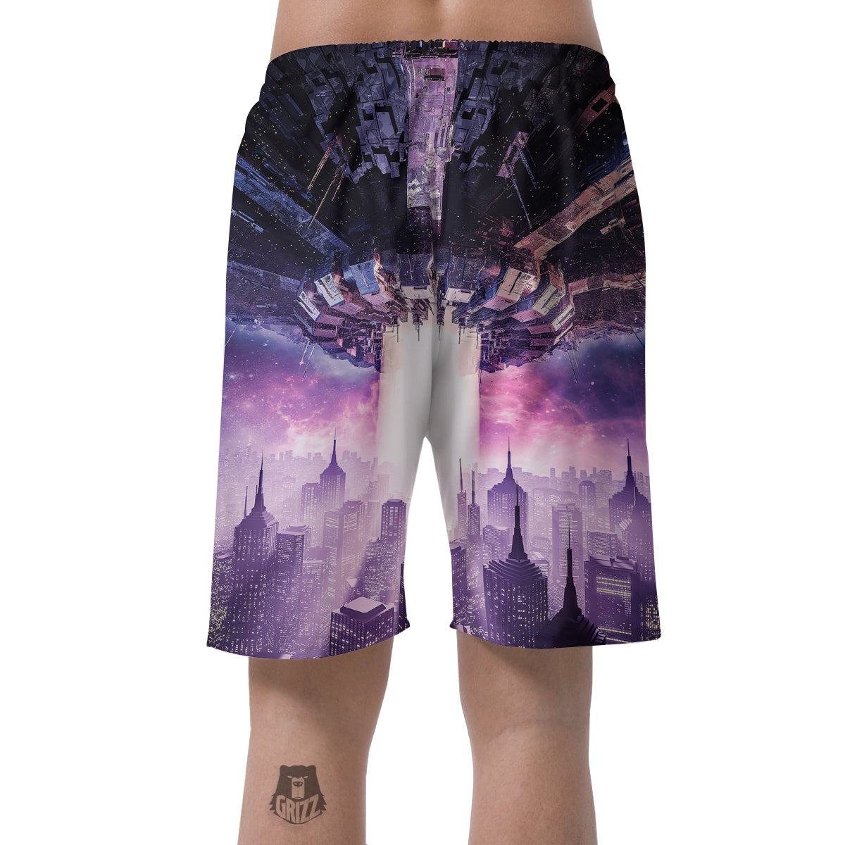 Alien Invasion Print Men's Shorts-grizzshop