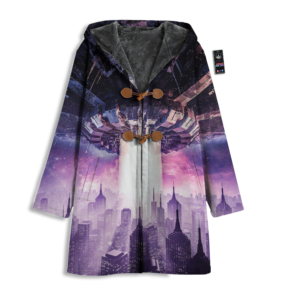Alien Invasion Print Men's Windbreaker Jacket-grizzshop