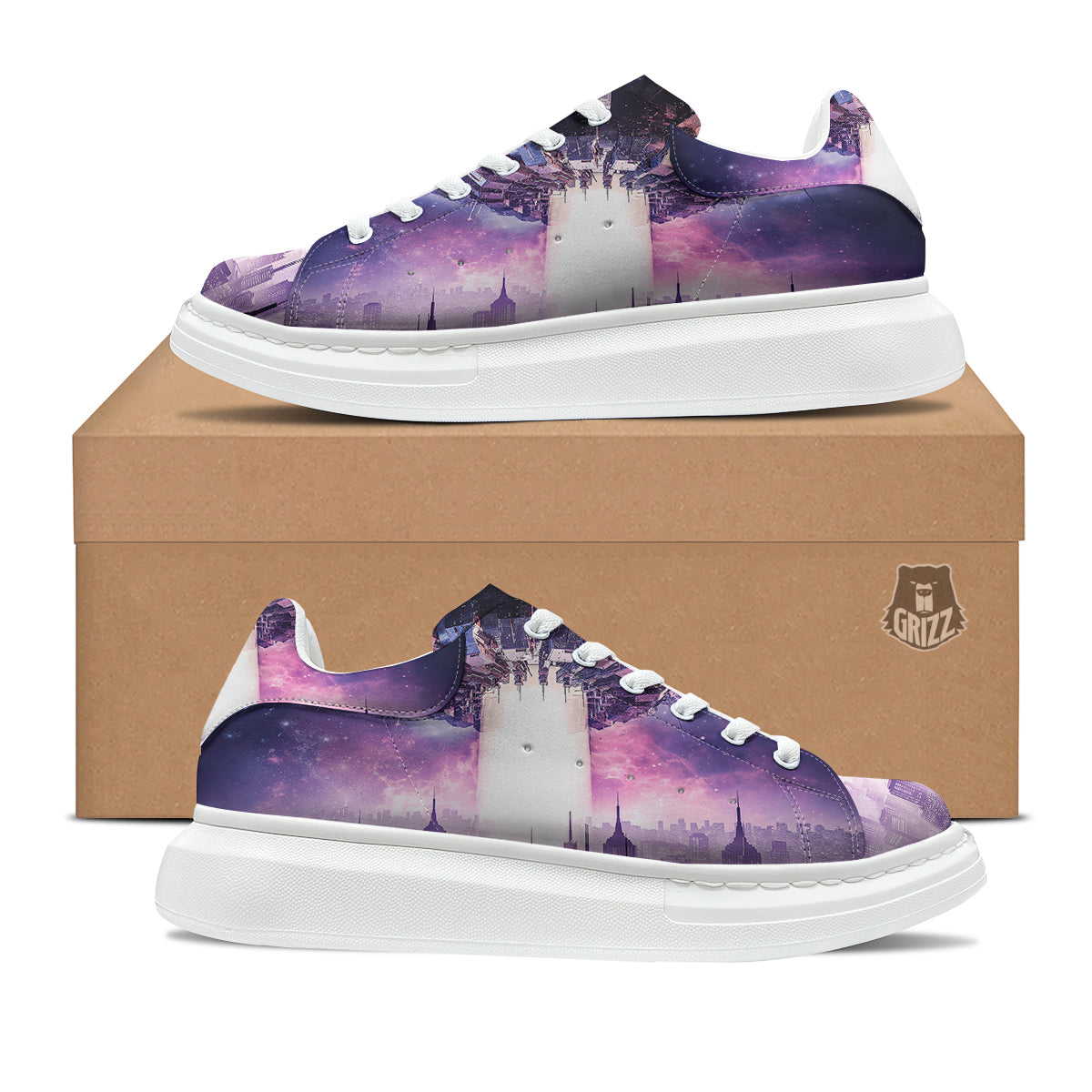 Alien Invasion Print Platform Shoes-grizzshop