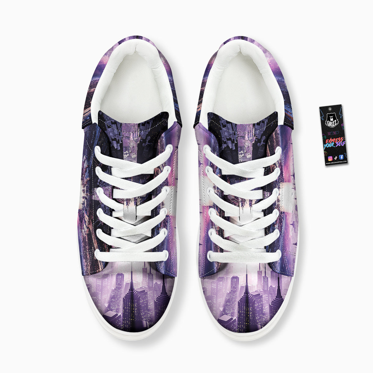 Alien Invasion Print Platform Shoes-grizzshop