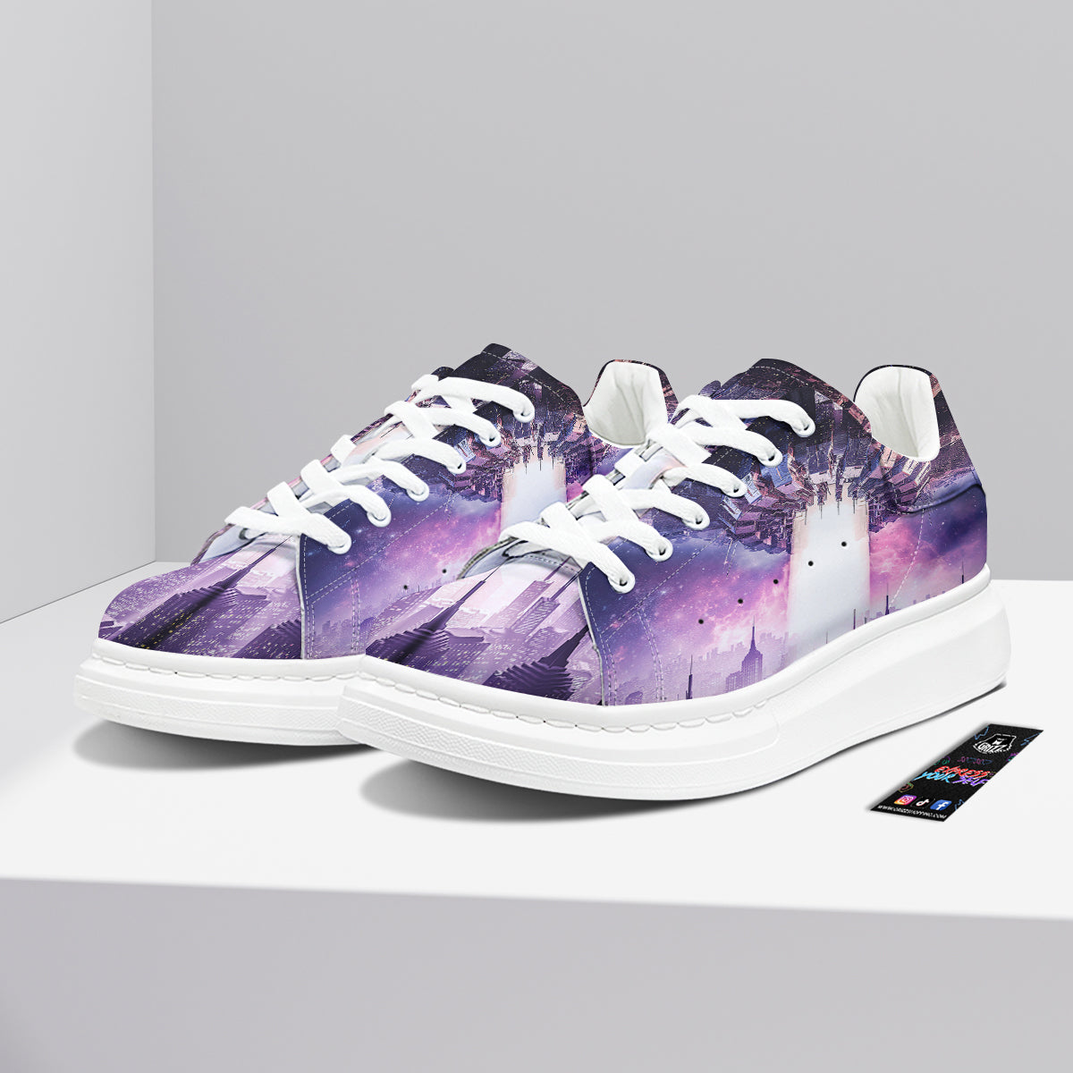 Alien Invasion Print Platform Shoes-grizzshop