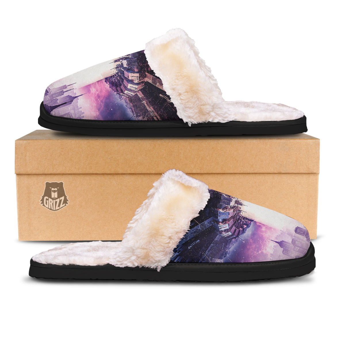 Alien Invasion Print Slippers-grizzshop