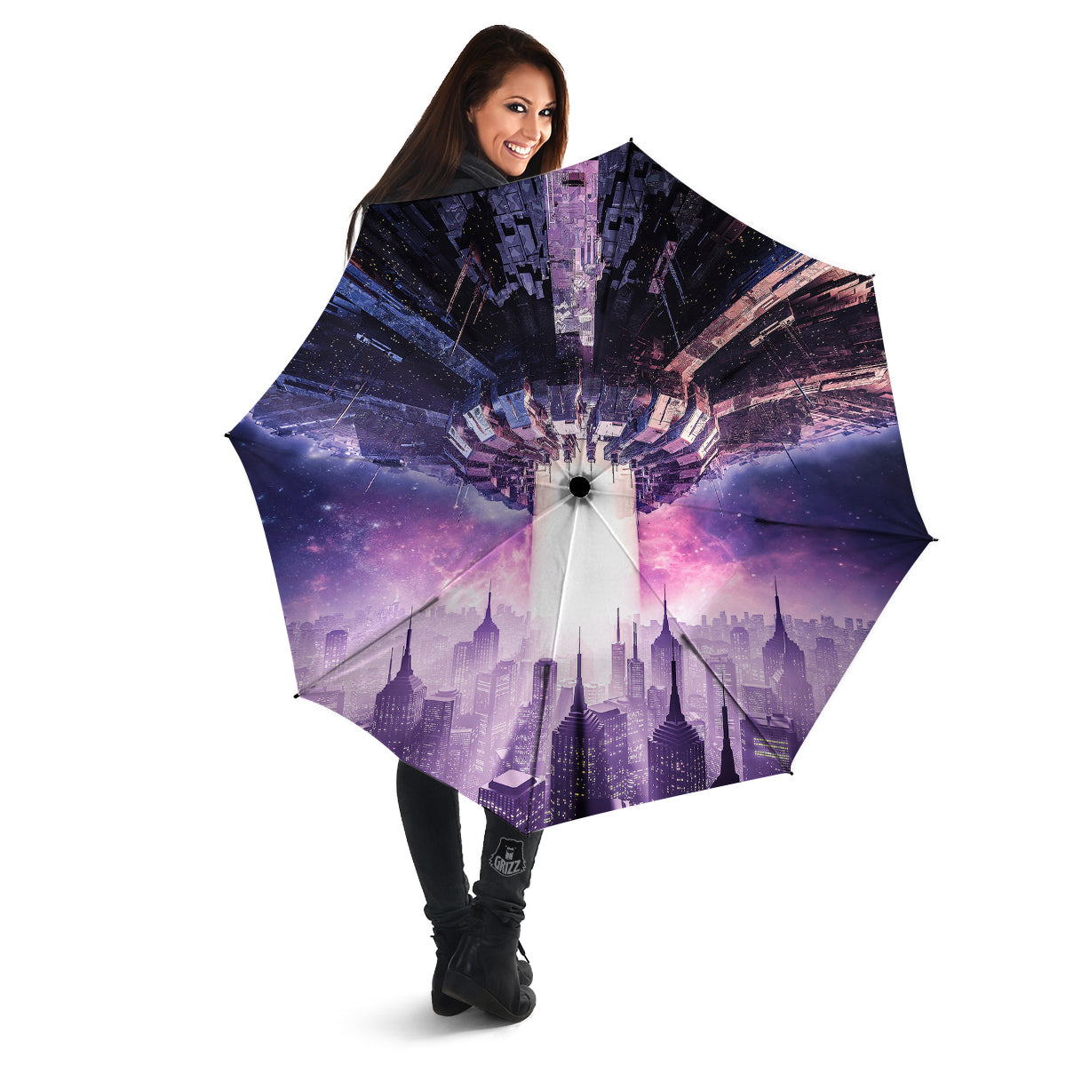 Alien Invasion Print Umbrella-grizzshop