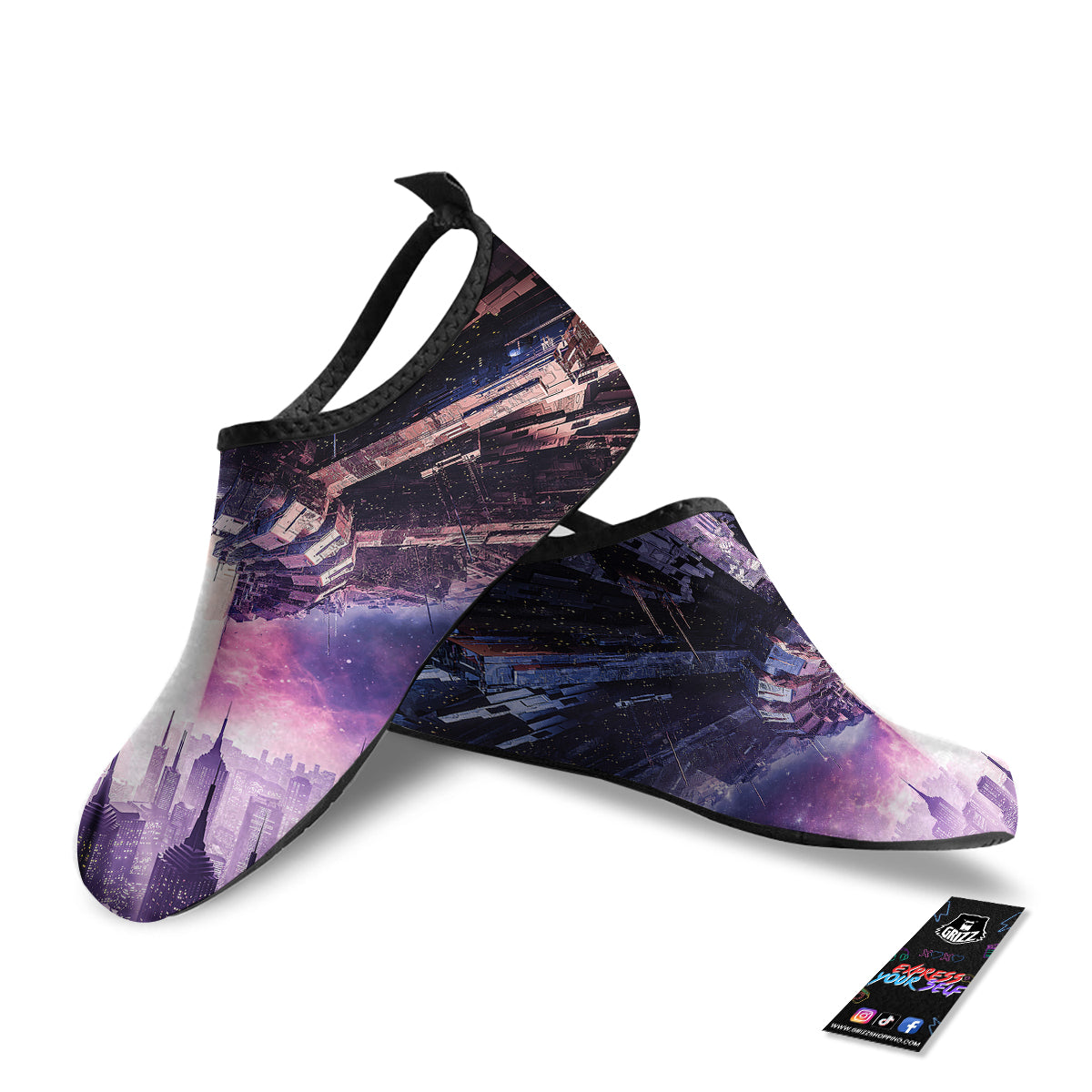 Alien Invasion Print Water Shoes-grizzshop